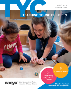 the cover for the 2023 summer edition of teaching young children